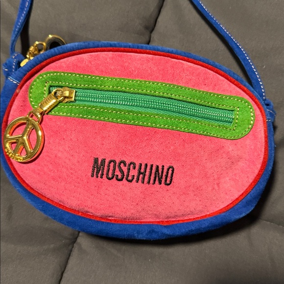 Moschino Pink and Blue Oval Bag with Green and Gold Accents - Picture 5 of 5